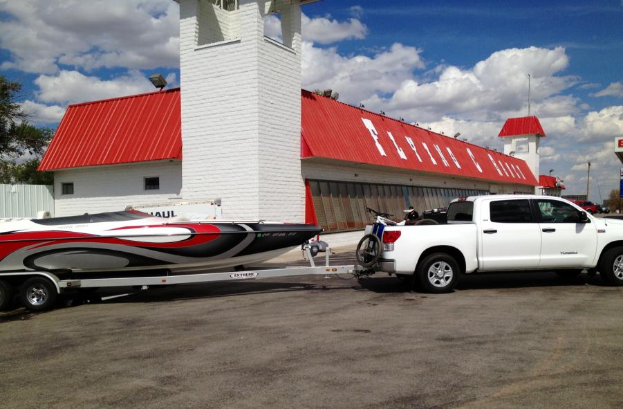 Towing to it's new home in North Carolina.