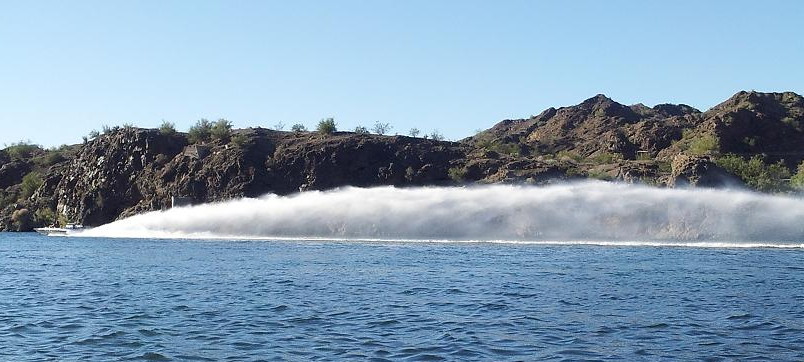 Rooster tail on Parker Strip Oct 2014.